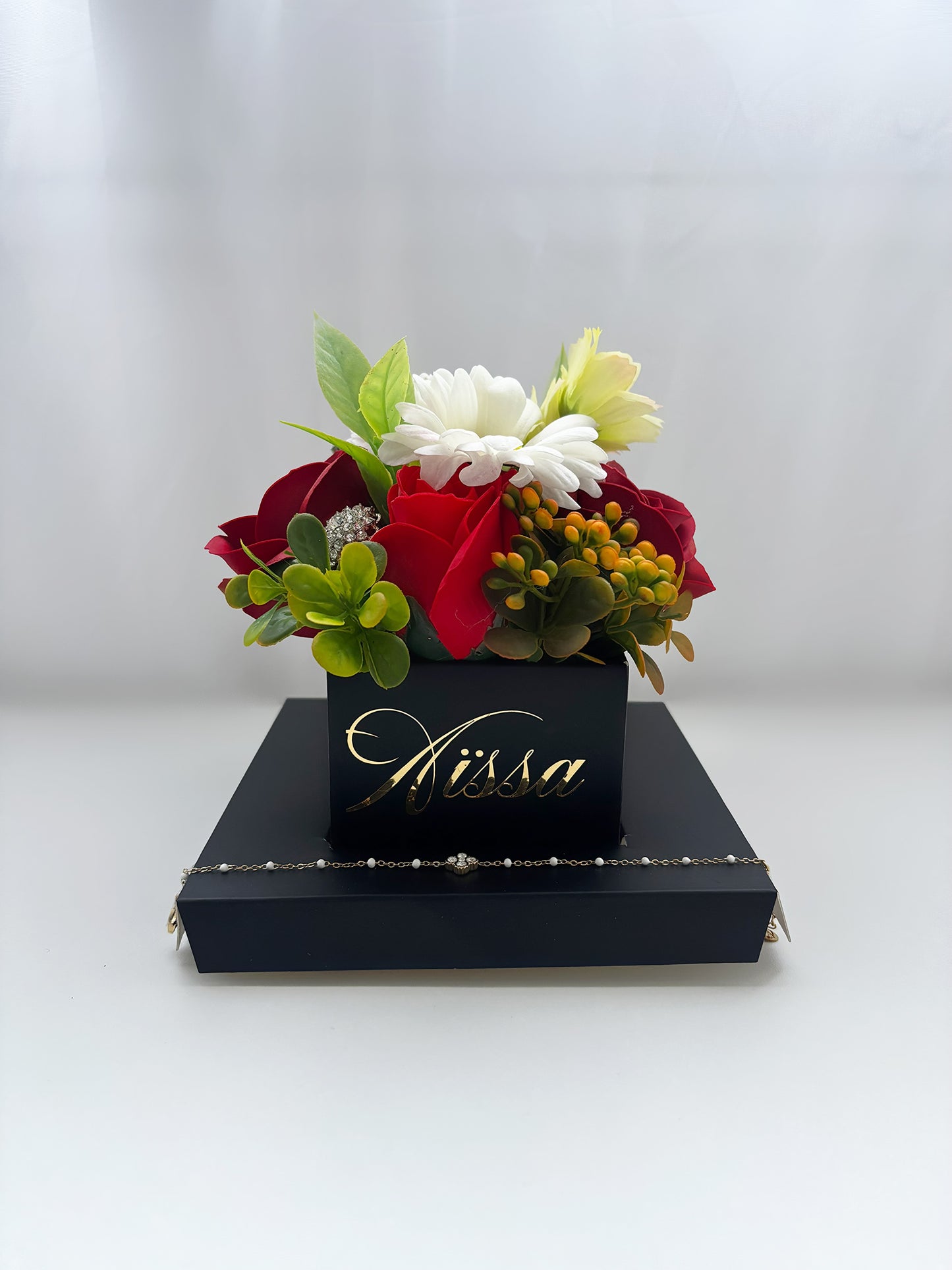 Bouquet de roses artificielles personnalisée