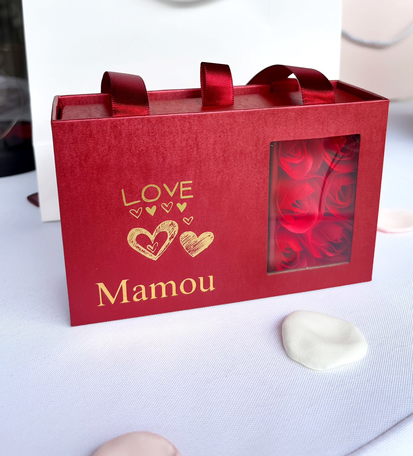 Boîte fleurie Personnalisée - bracelet inclus