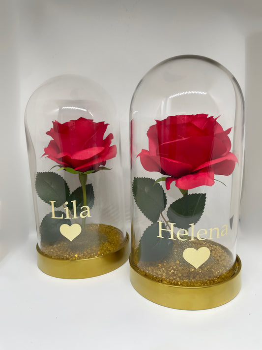 Rose sous cloche personnalisable