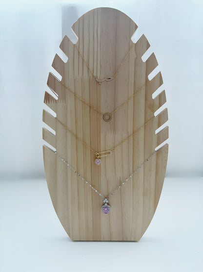 Boîte à bijoux collier cœur rose