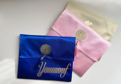 Tapis de prière avec Chapelet et Pochette Satinée